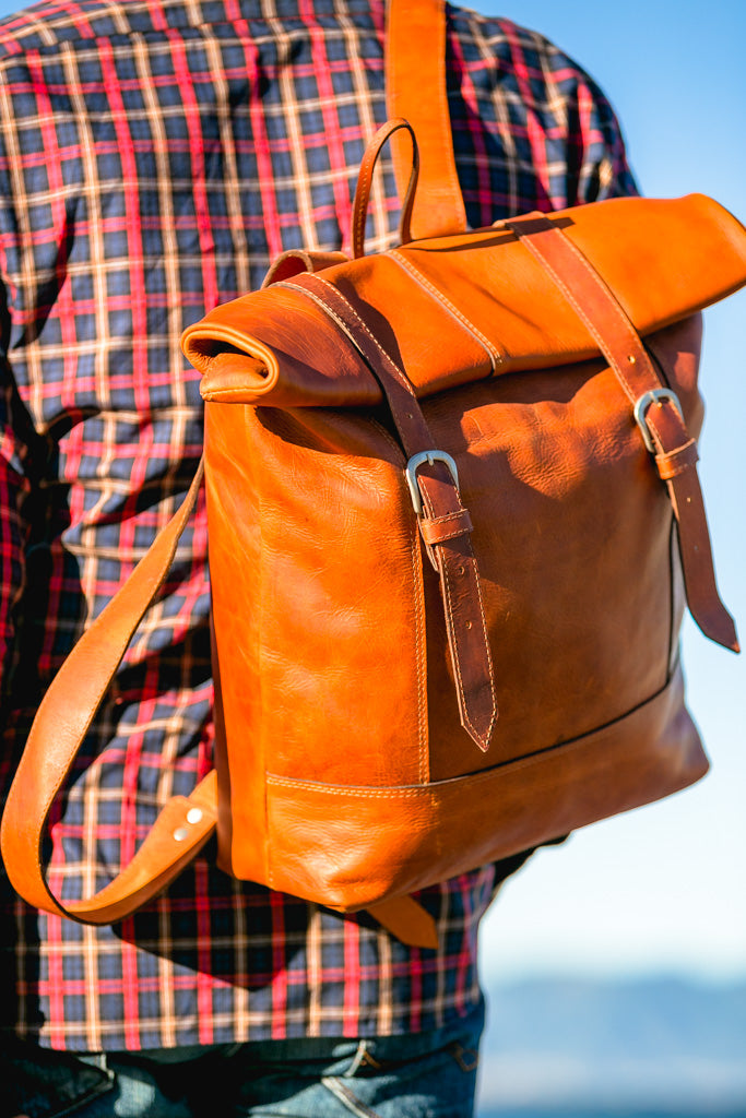 Roll Top Backpack - Black