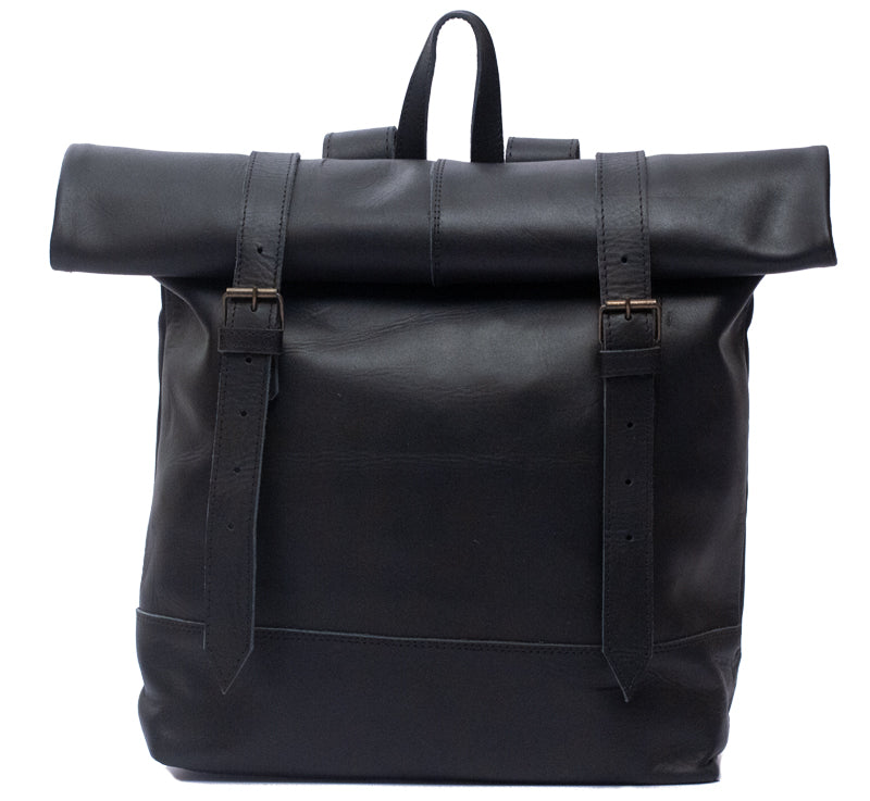 Roll Top Backpack - Black