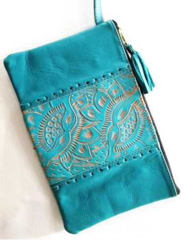 Tooled Clutch - Turquoise