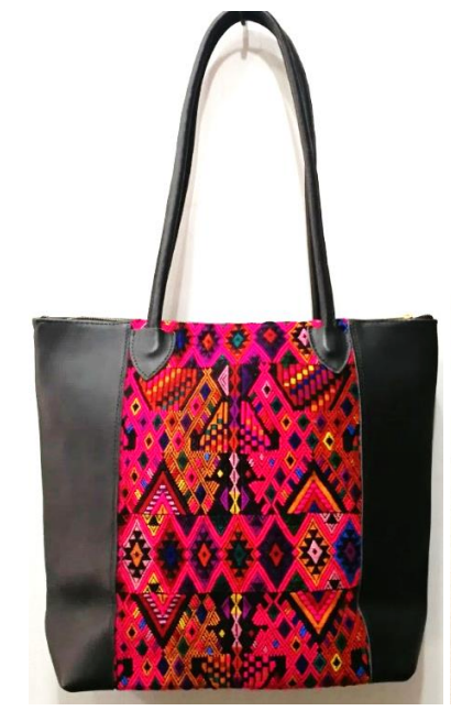 Alejandra Tote Bag - Black & Textile