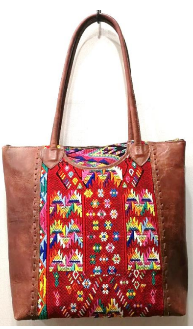 Alejandra Tote Bag - Brown & Textile