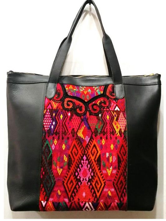 Carolina Tote Bag - Black and Textile